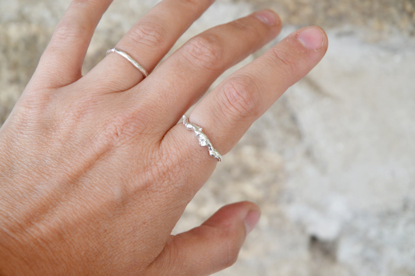 Molten Silver Ring - Size R