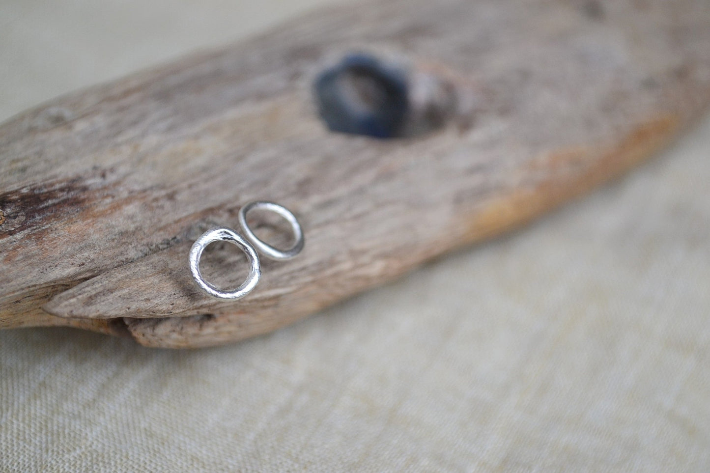 Molten Silver Ring Studs - SeaMaid