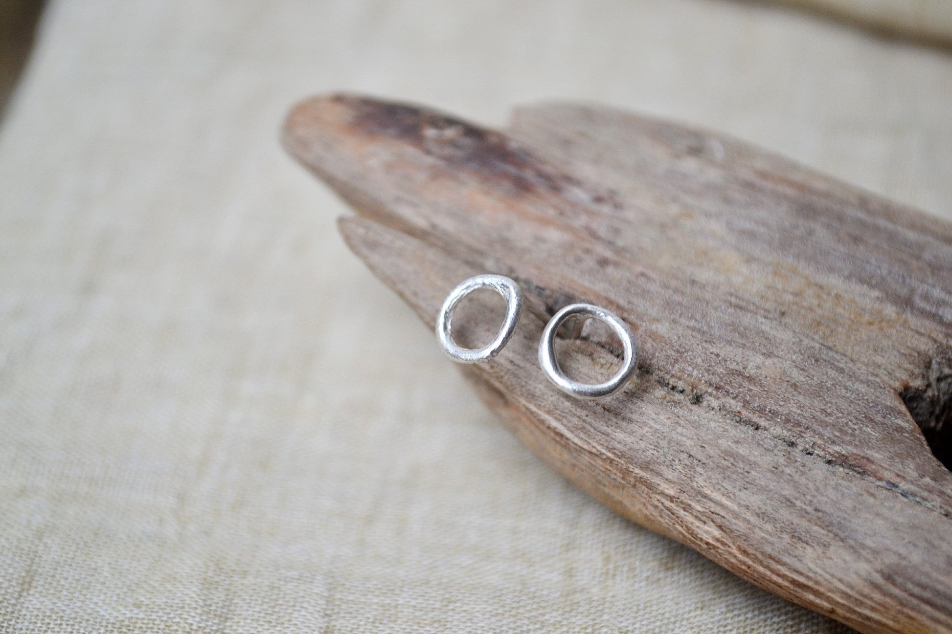 Molten Silver Ring Studs - SeaMaid