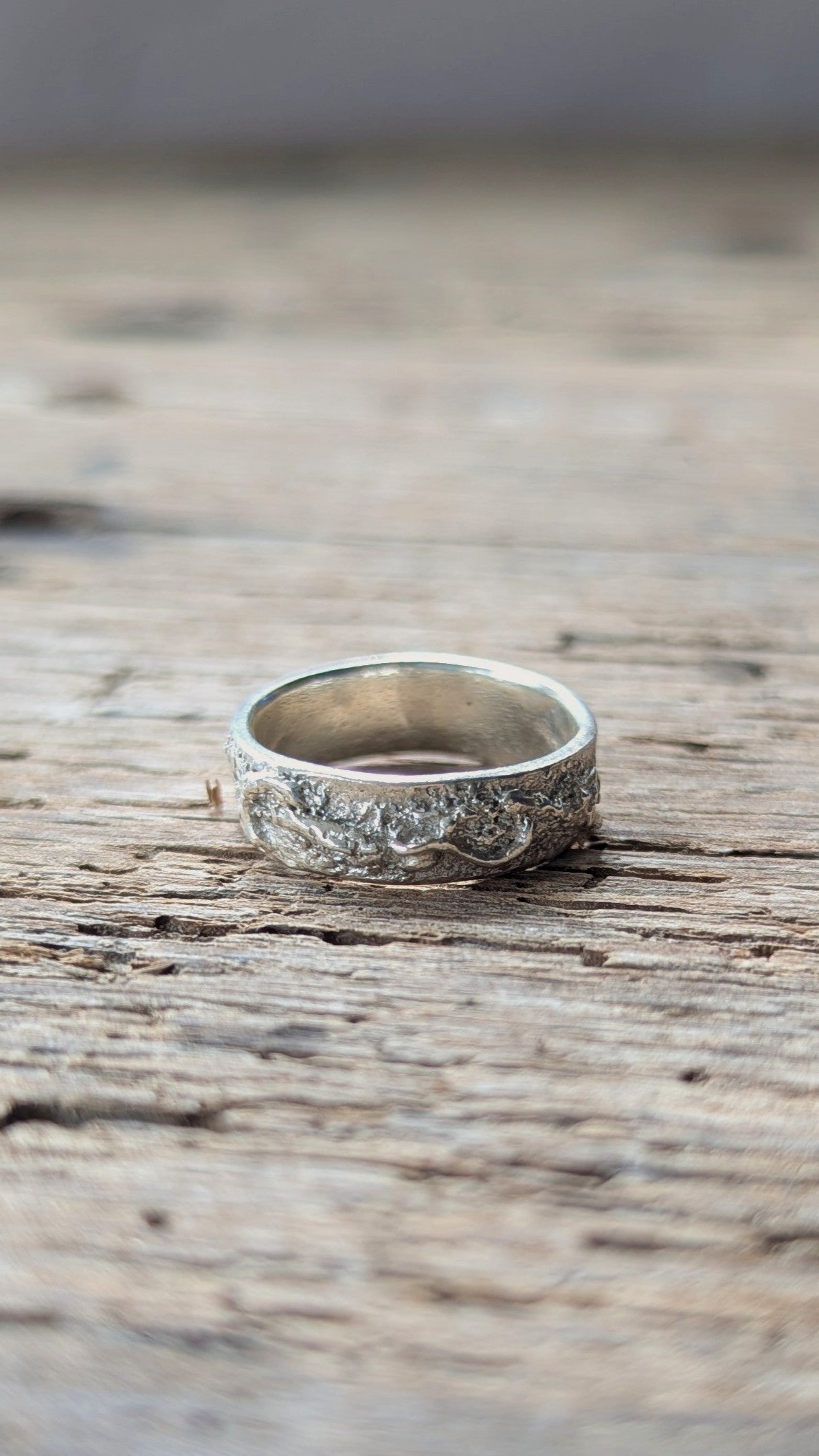 Molten Silver Tideline Ring - Size N