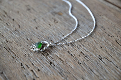 Green Sea Glass Molten Necklace