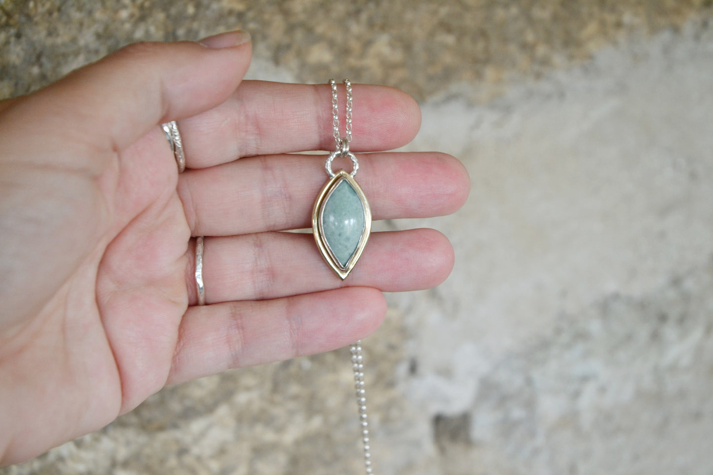 Mtorolite, Silver & Gold Necklace