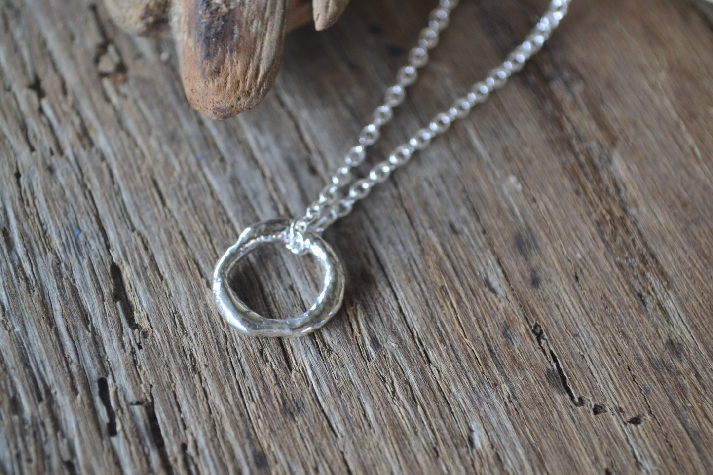 Molten Silver Ring Necklace