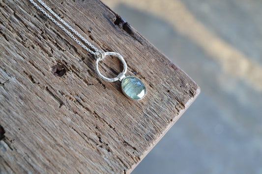 Prehnite & Molten Silver Necklace