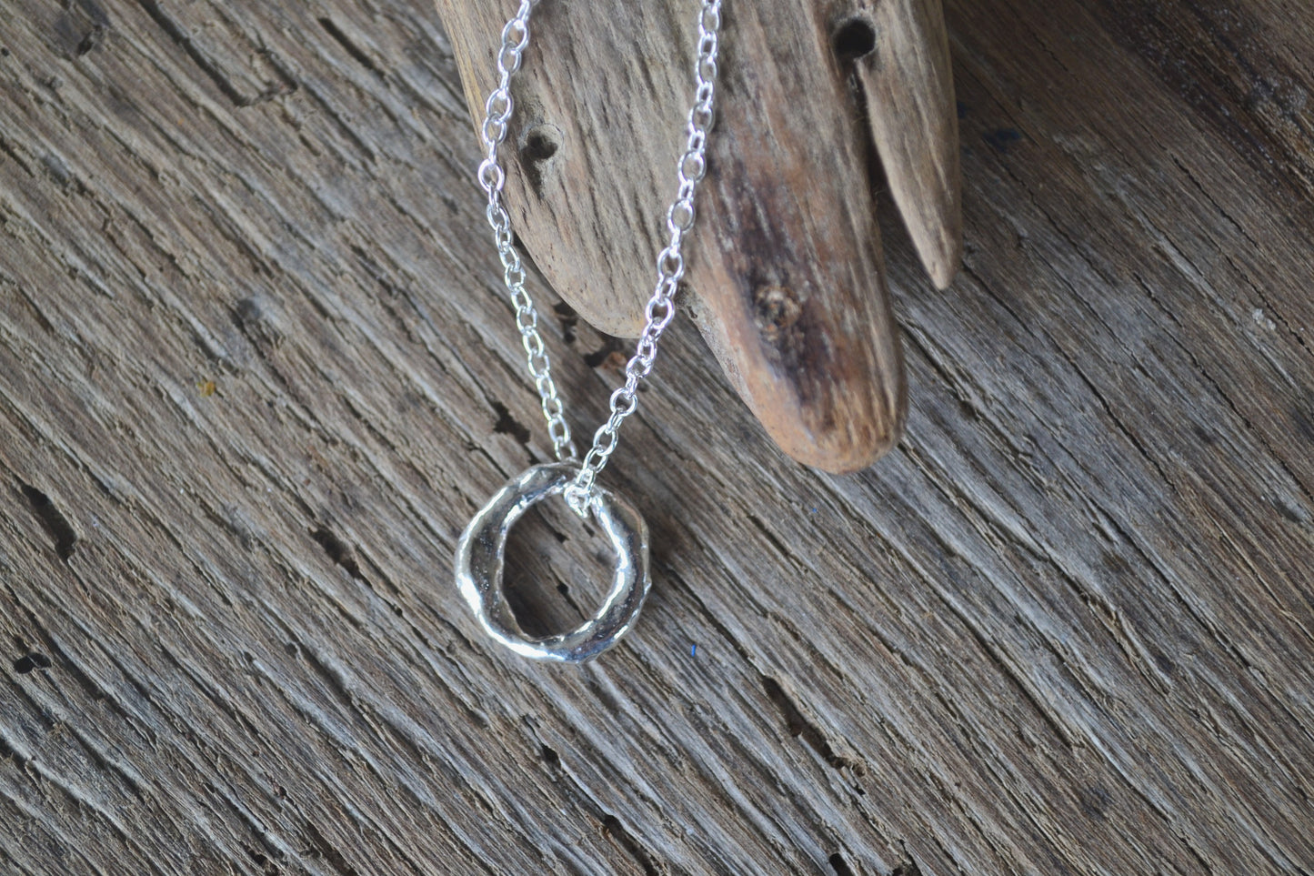 Molten Silver Ring Necklace