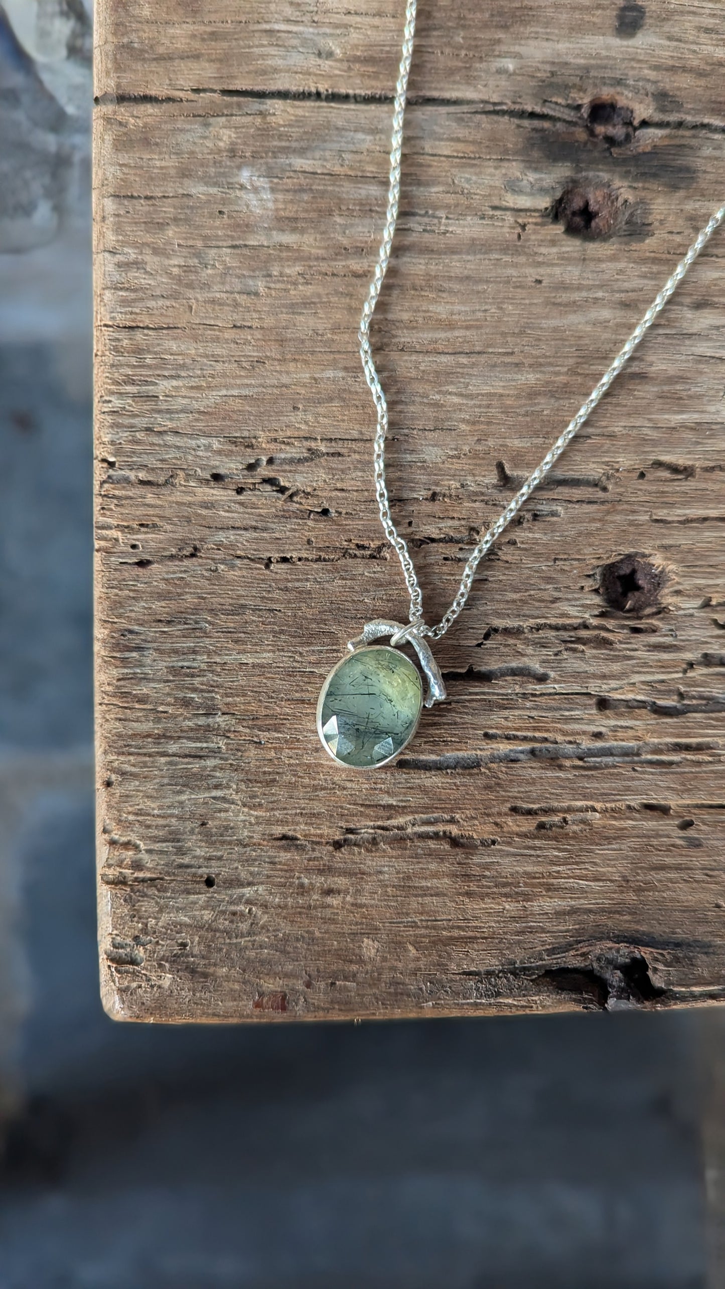 Rutile Prehnite Necklace