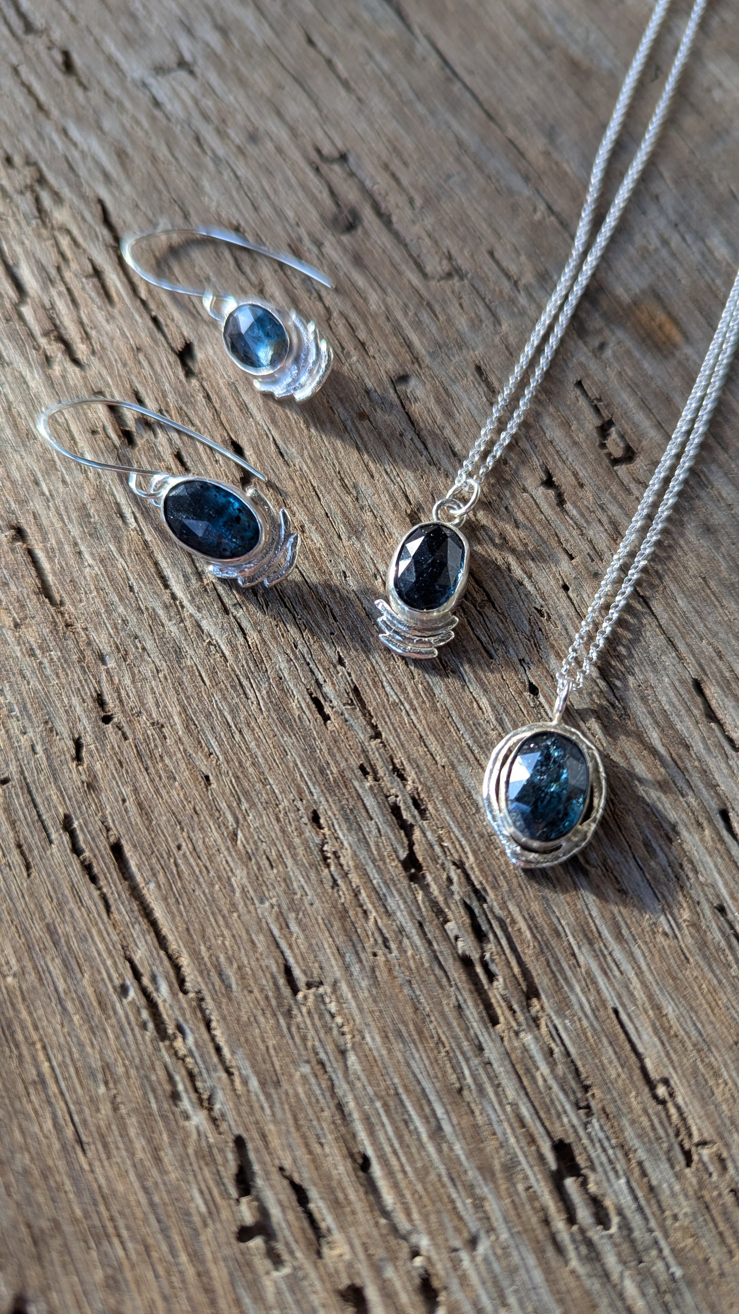 Teal Moss Kyanite Necklaces