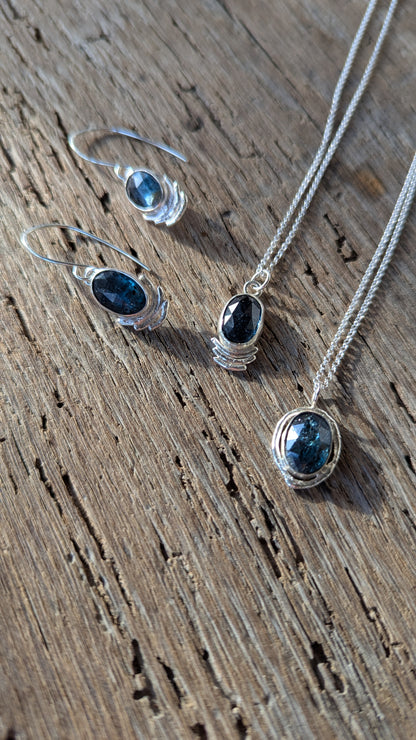 Teal Moss Kyanite Necklaces