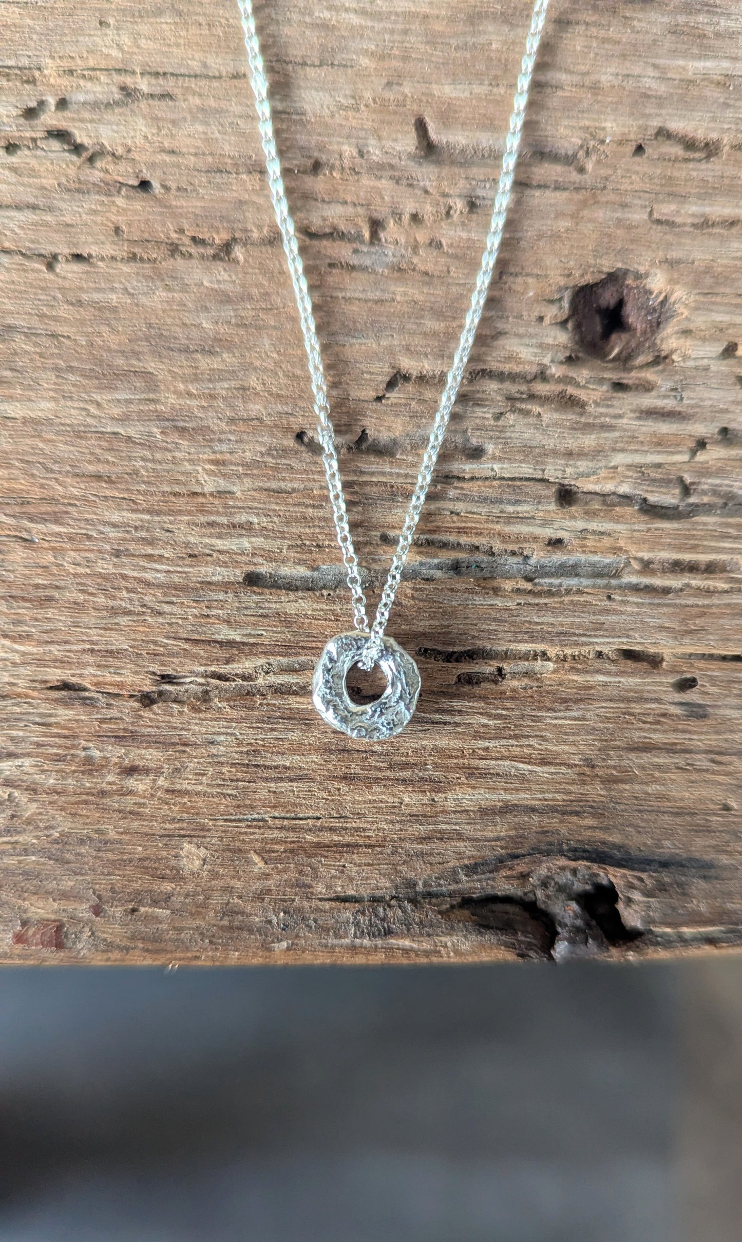 Molten Silver Ring Necklace