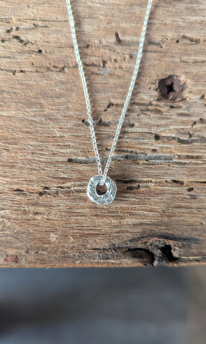 Molten Silver Ring Necklace