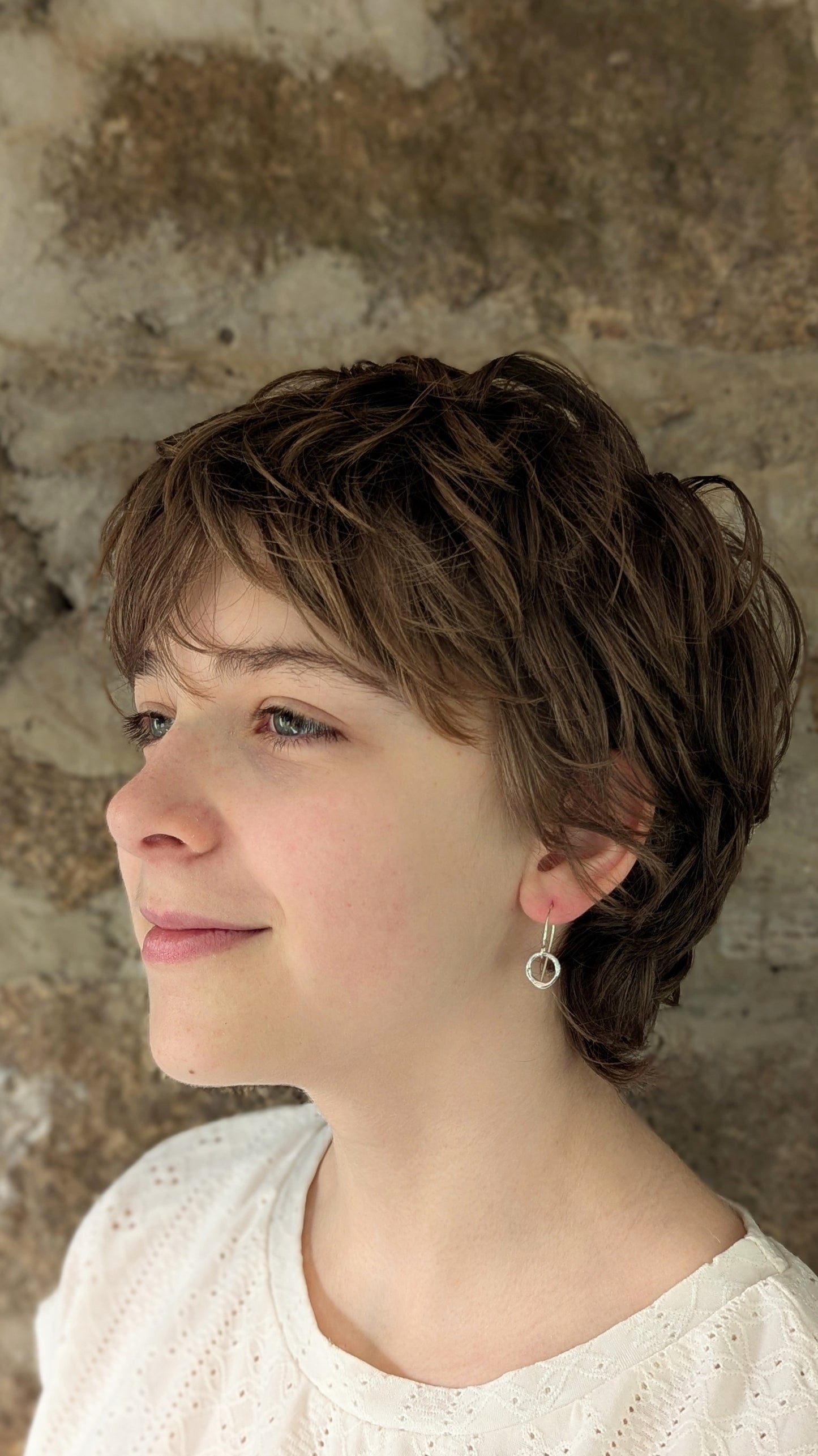 Molten Silver Ring Drop Earrings