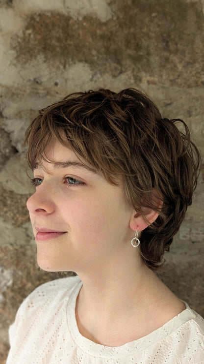 Molten Silver Ring Drop Earrings