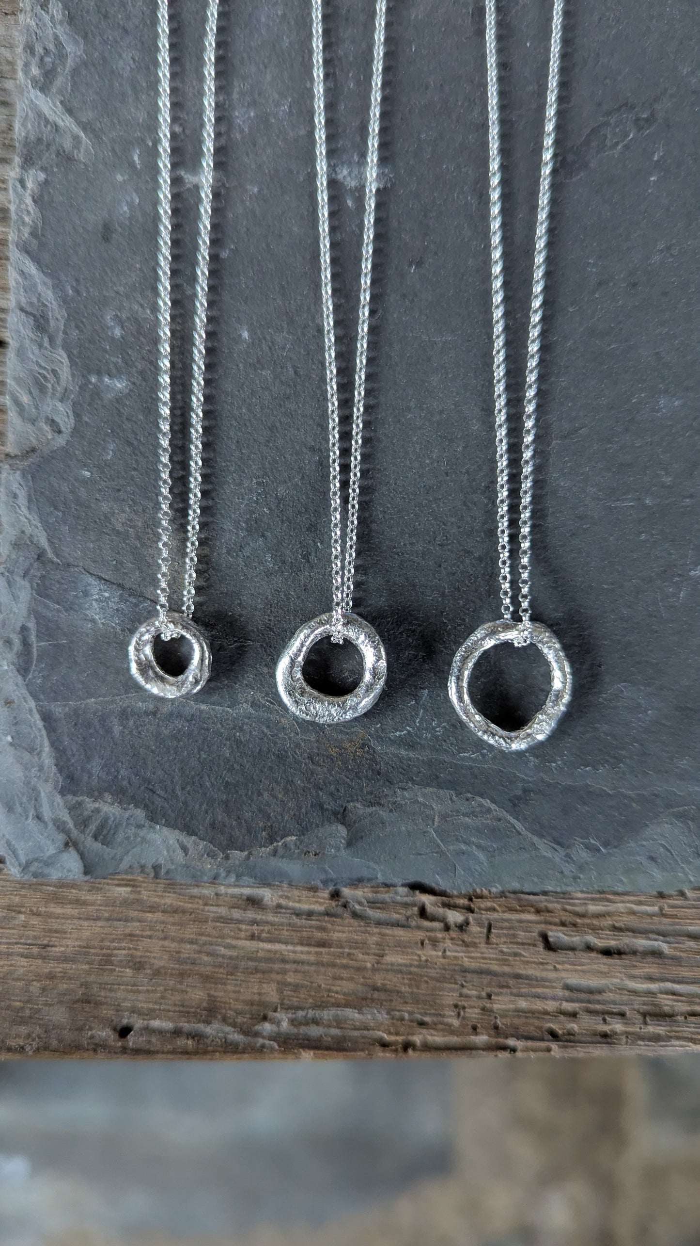 Molten Silver Ring Necklace