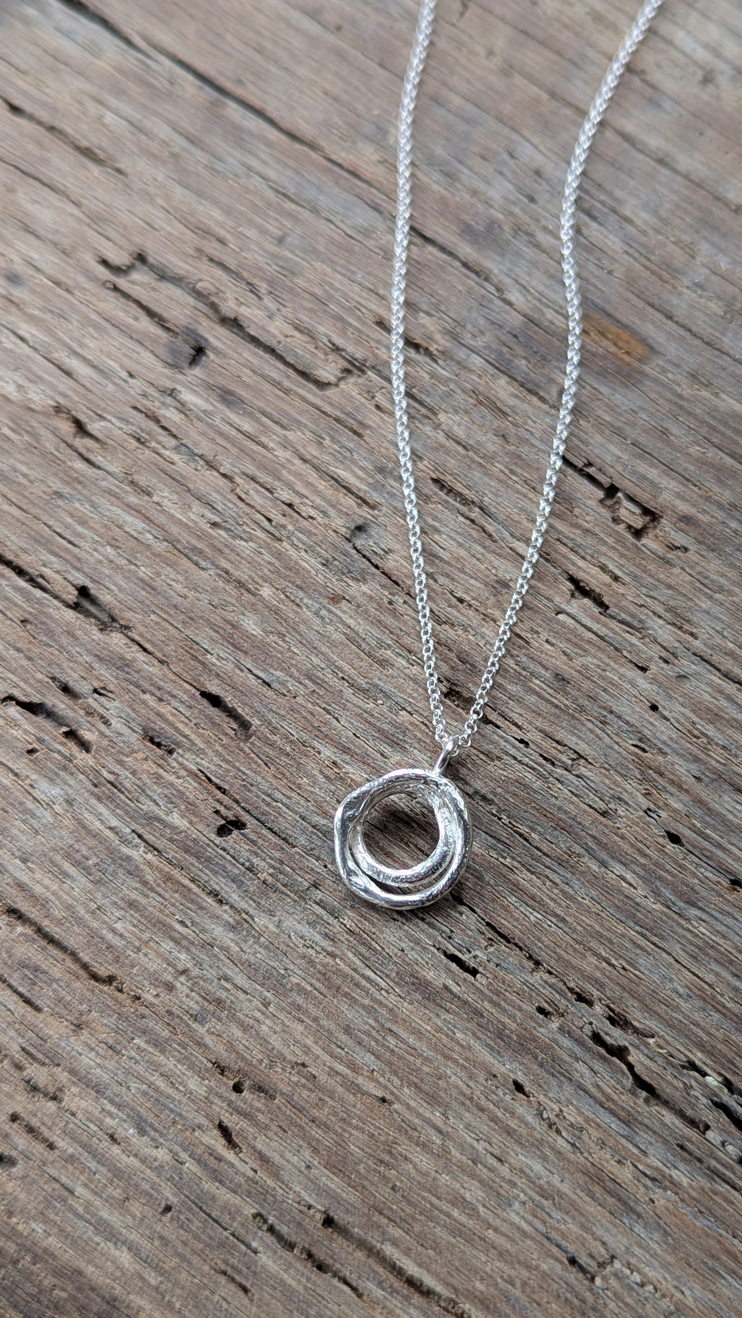 Molten Silver Duo Necklace