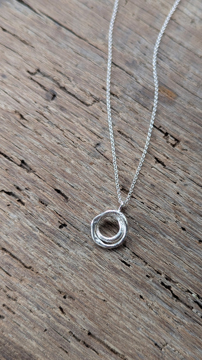 Molten Silver Duo Necklace