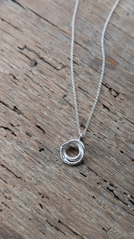 Molten Silver Duo Necklace