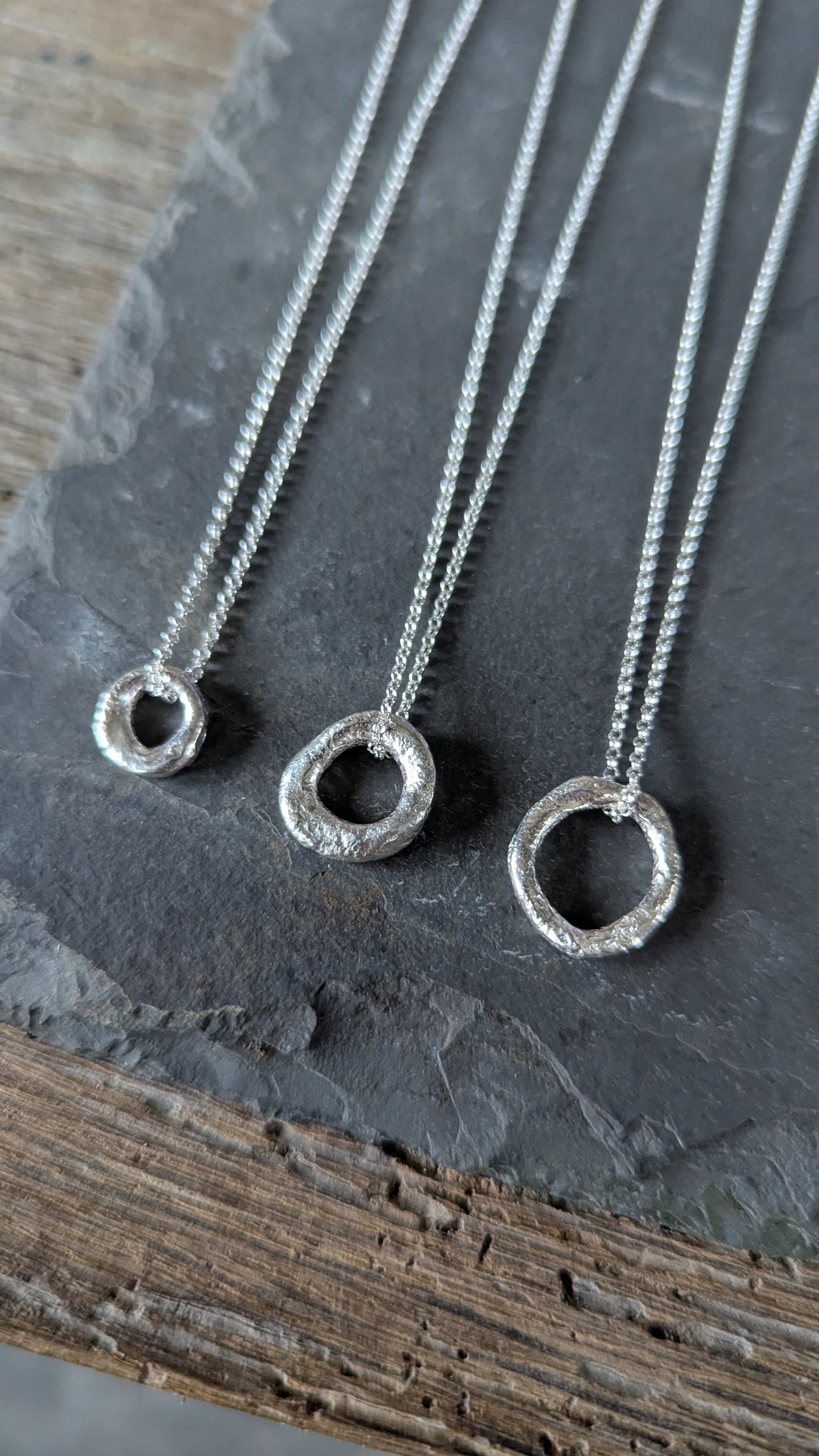 Molten Silver Ring Necklace