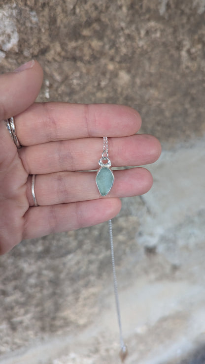 Light Blue Sea Glass Necklace