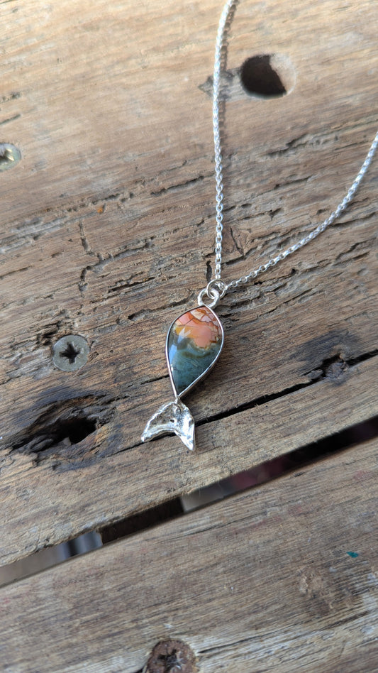 Brecciated Jasper Fish Necklace