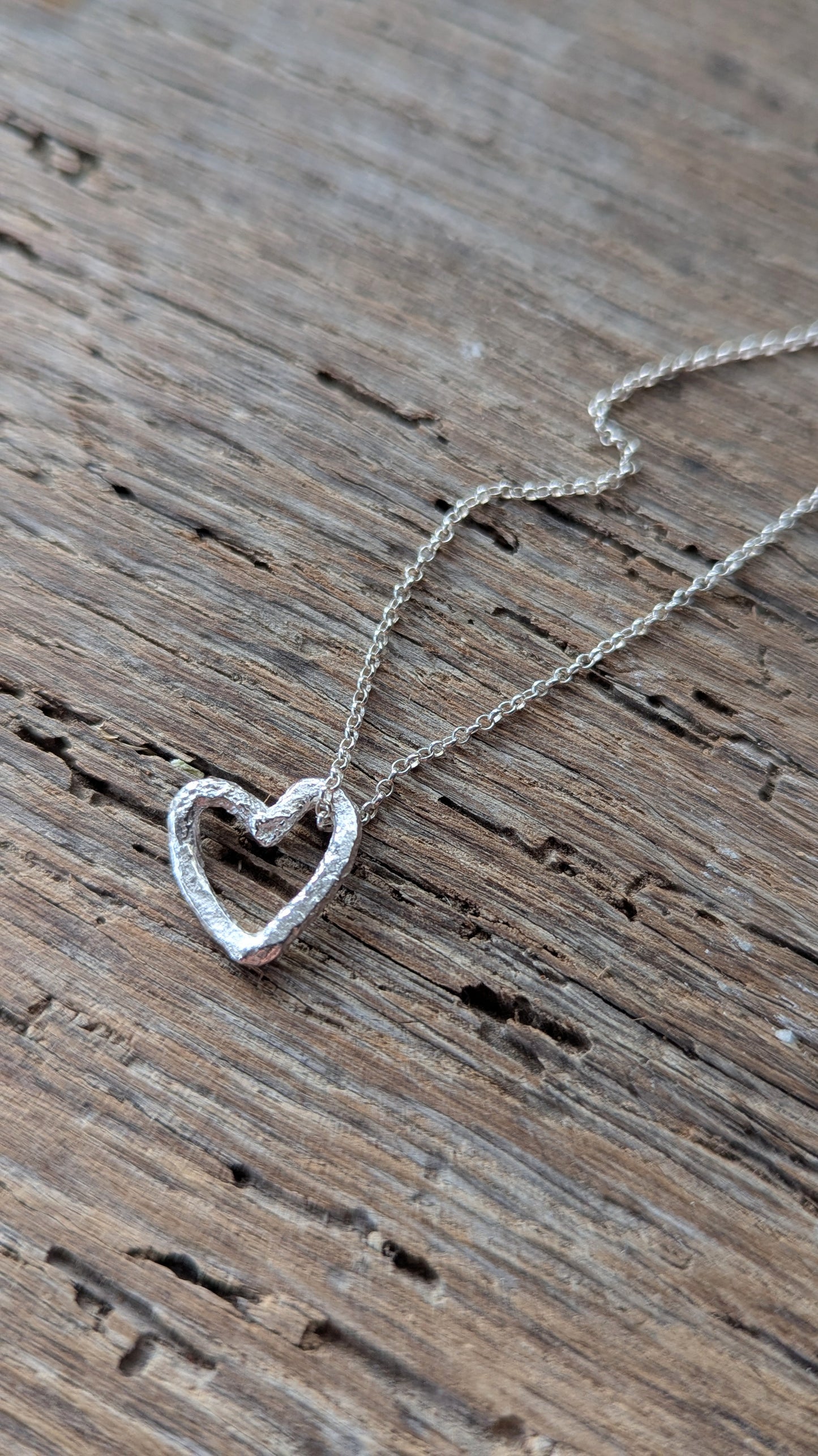 Molten Silver Heart Necklace