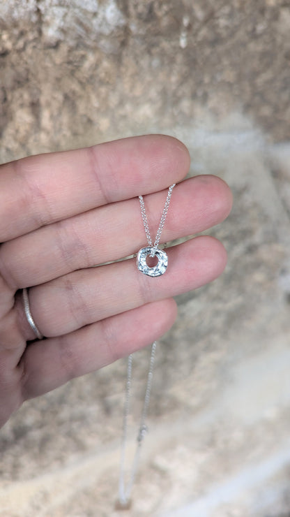 Molten Silver Ring Necklace