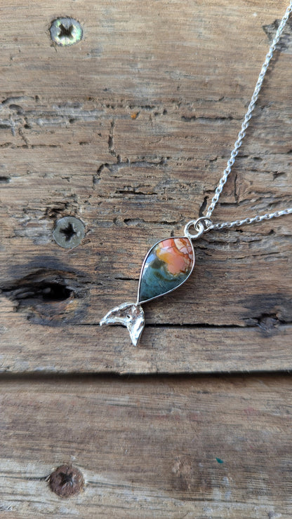 Brecciated Jasper Fish Necklace