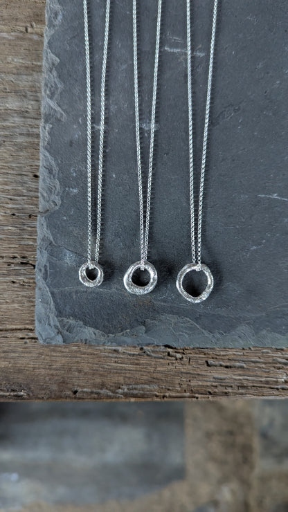 Molten Silver Ring Necklace