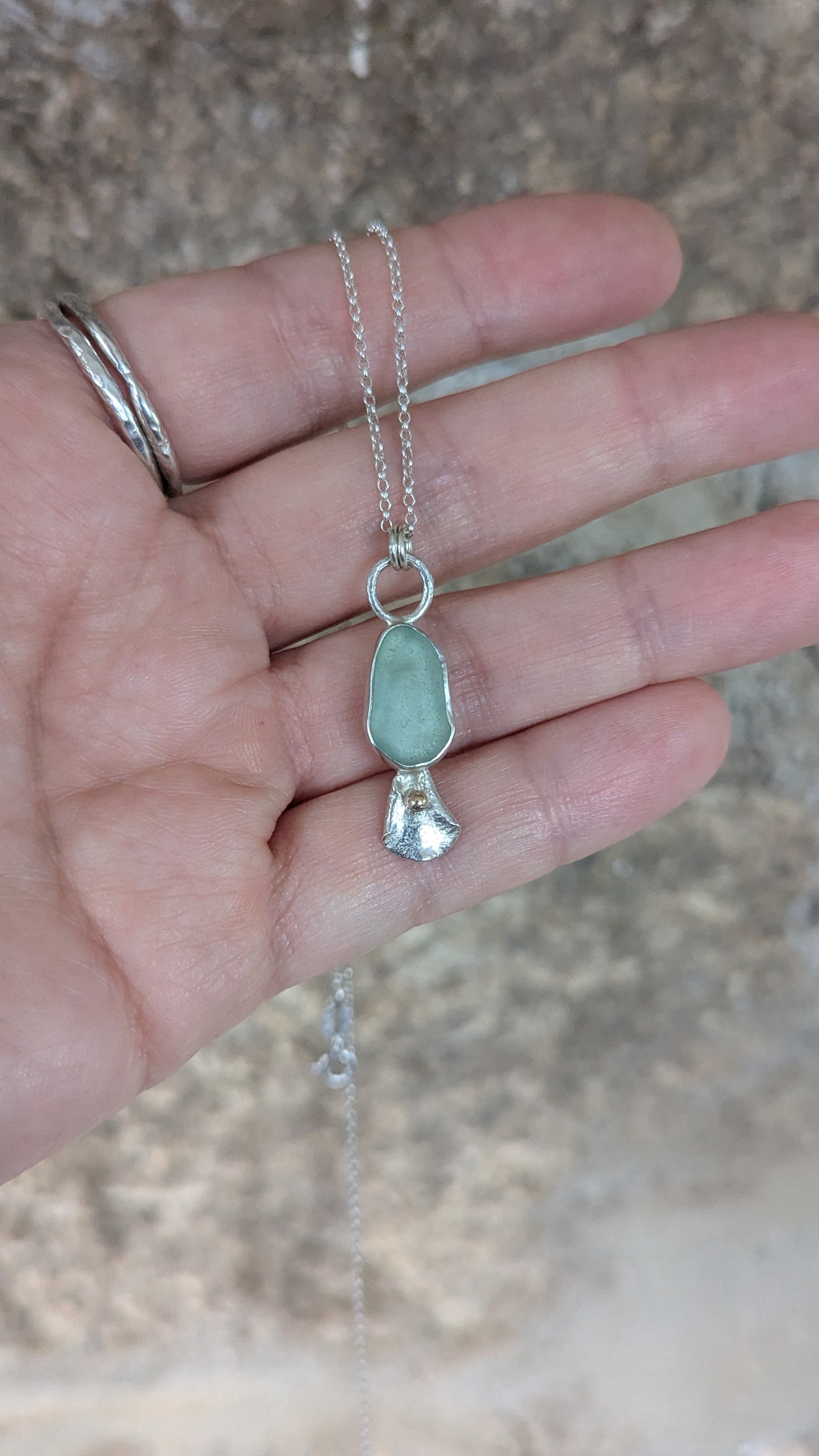 Seafoam Sea Glass Necklace