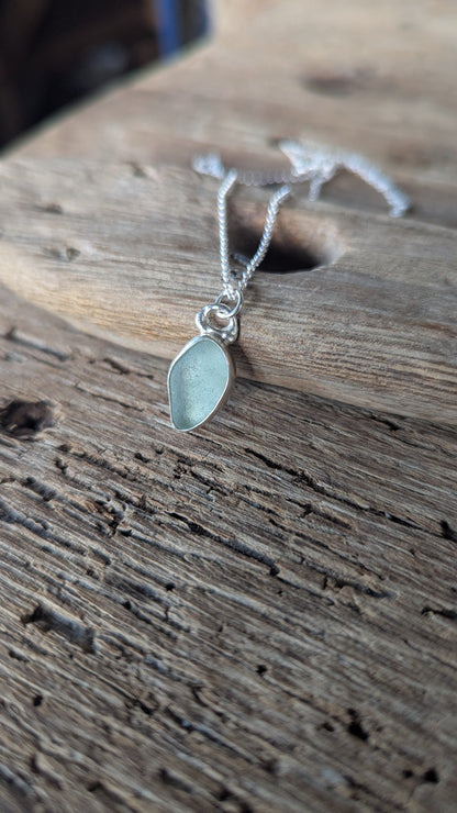 Light Blue Sea Glass Necklace