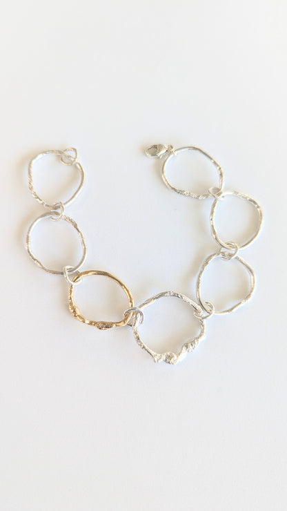 Molten Ring Bracelet - Silver & Gold
