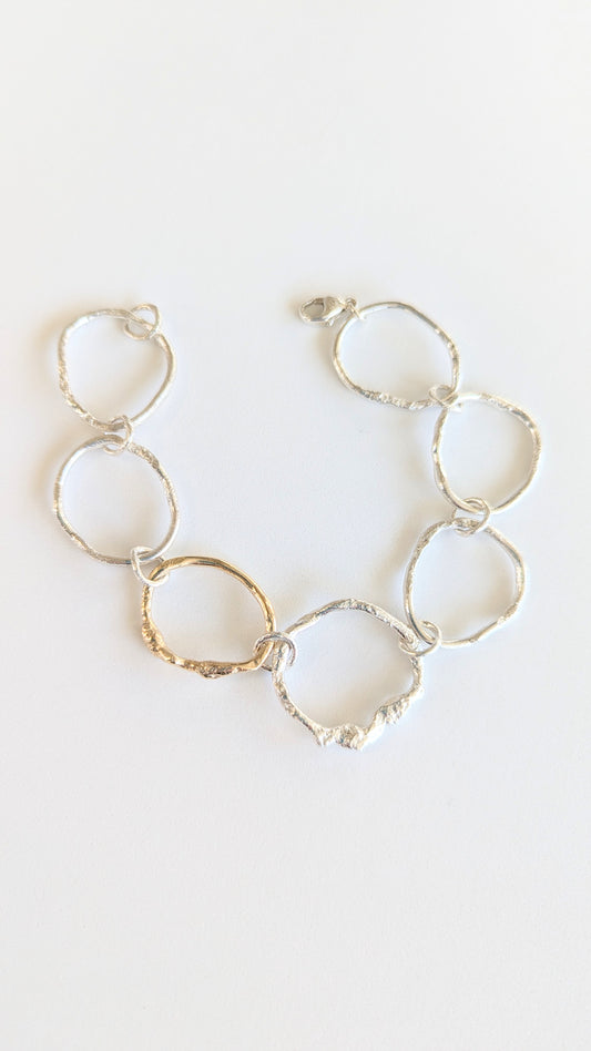 Molten Ring Bracelet - Silver & Gold