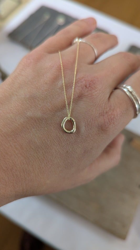 Small Molten Ring Necklace