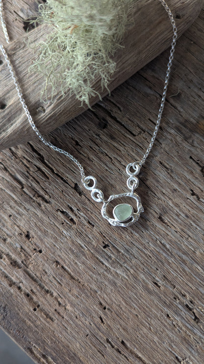 Seafoam Sea Glass Necklace