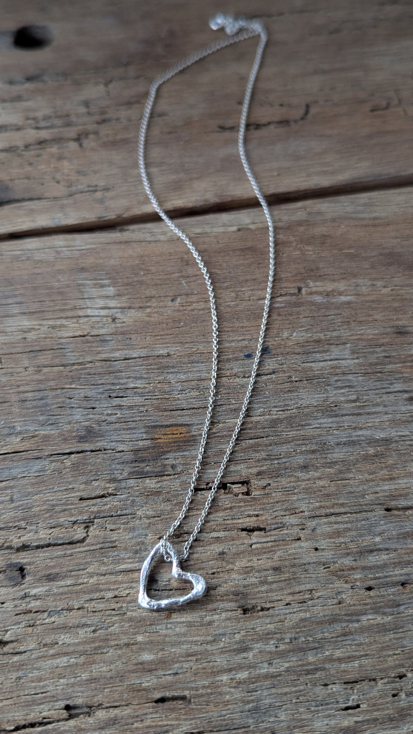 Molten Silver Heart Necklace