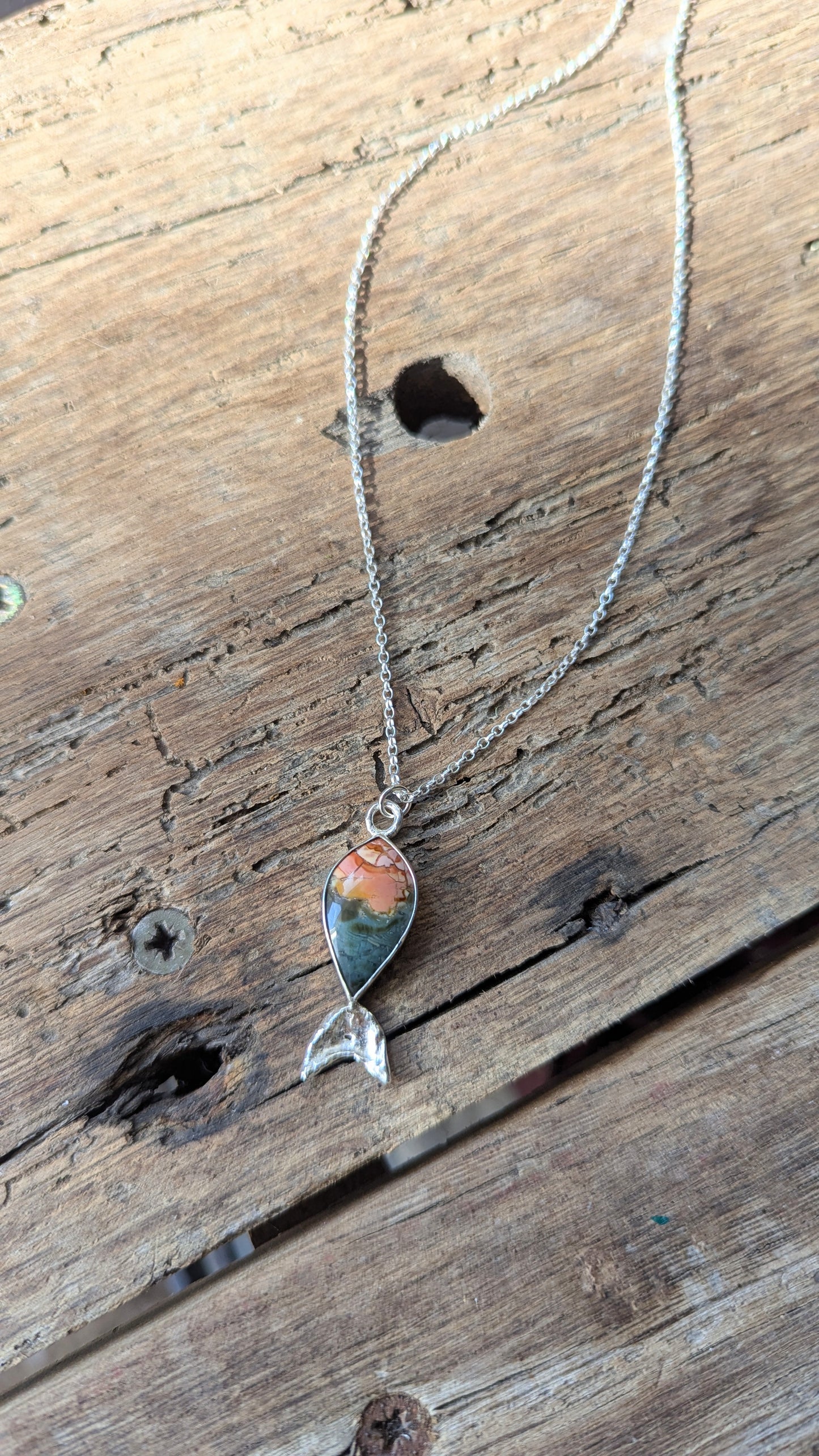 Brecciated Jasper Fish Necklace