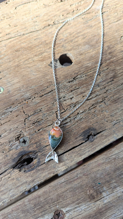 Brecciated Jasper Fish Necklace