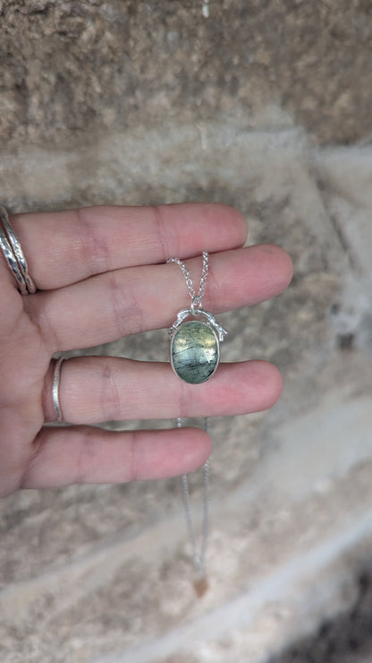 Rutile Prehnite Necklace