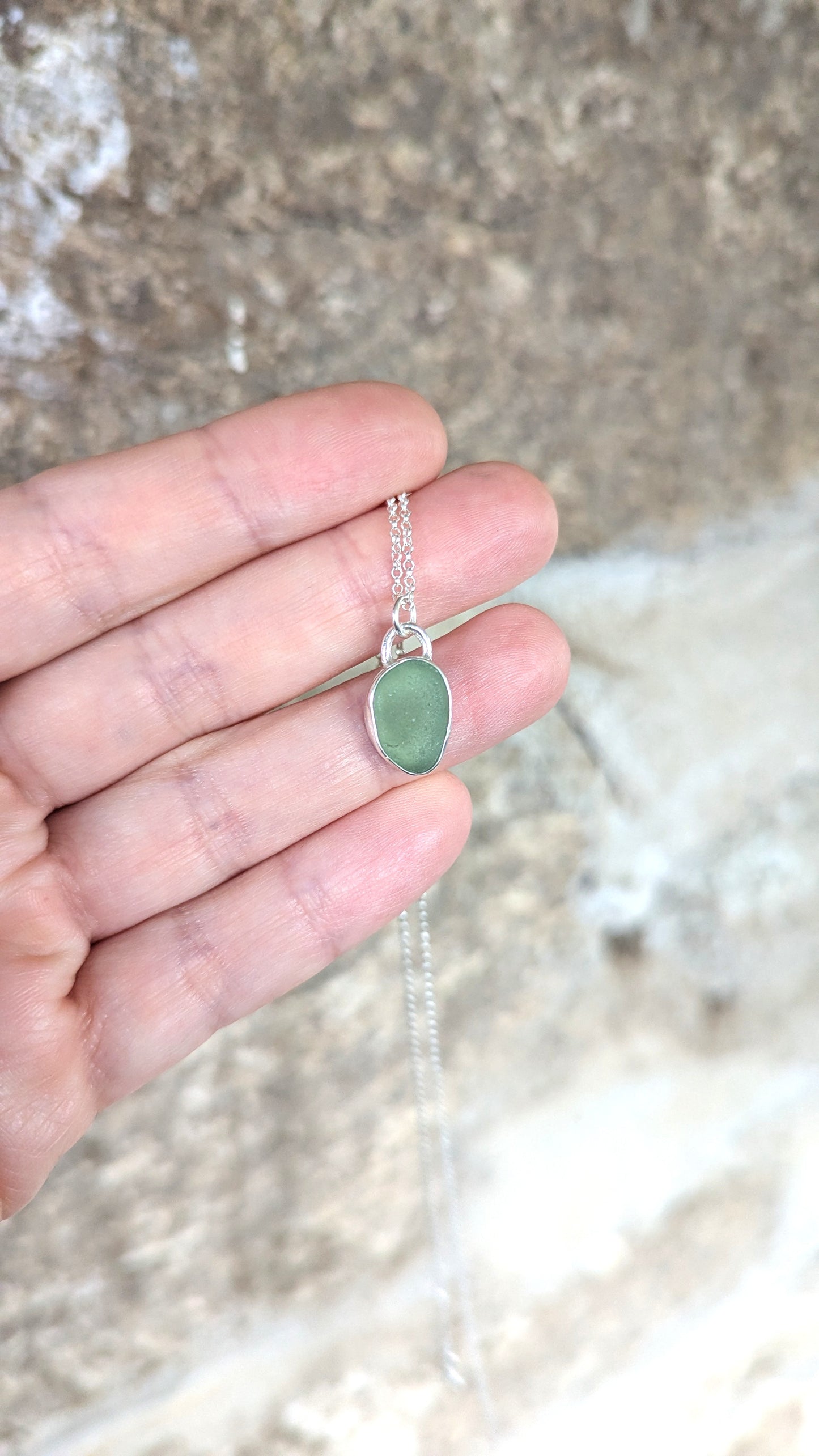 Green Sea Glass Necklace