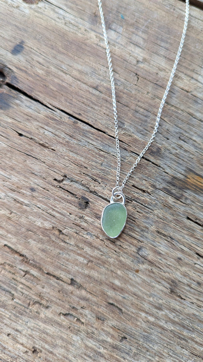 Green Sea Glass Necklace