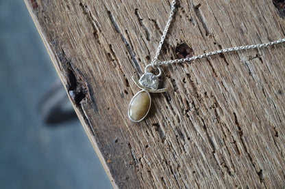 Sapphire, Silver & 9ct Gold Necklace