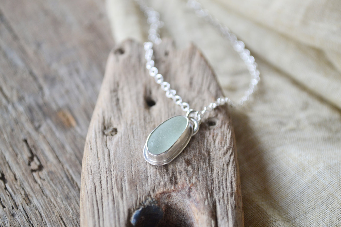 Seafoam Sea Glass Necklace