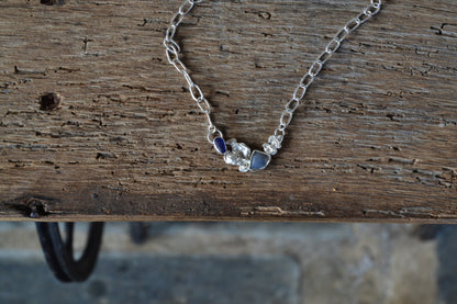 Sea Glass & Sapphire Necklace