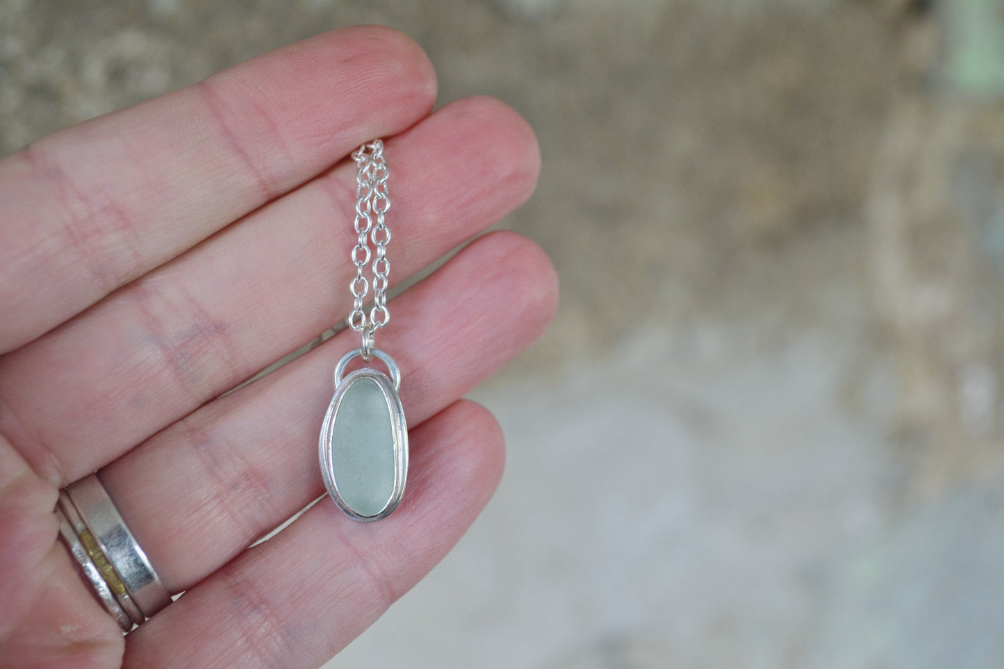 Seafoam Sea Glass Necklace