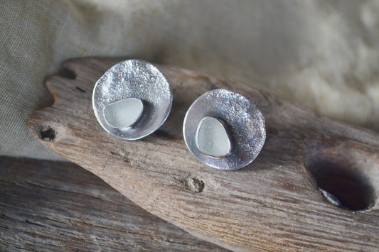 Seafoam Sea Glass Earrings