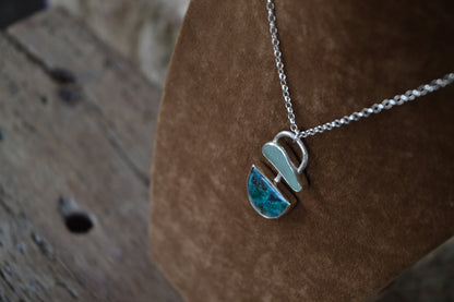 Chrysocolla & Sea Glass Necklace