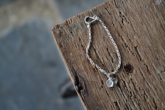 Silver Bracelet & Molten Silver Charm