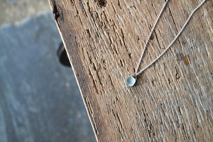 Silver Grey Cornish Sea Glass Necklace