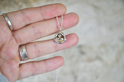 Silver Nest Necklace