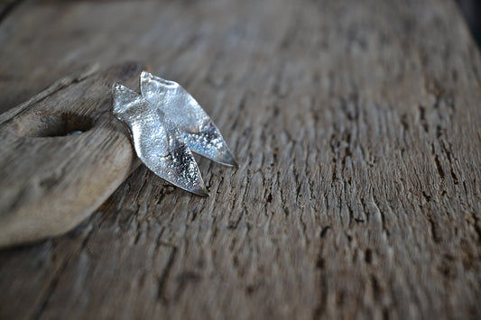 Molten Leaf Silver Earrings