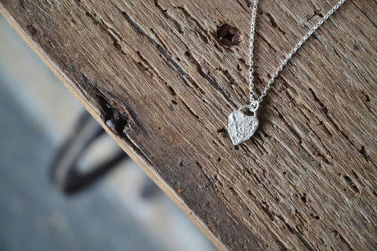 Molten Silver Heart Necklace
